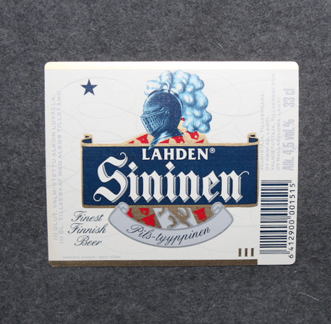 Lahden Sininen III. Beer Label