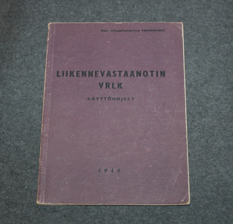 Finnish Army  VRLK  Receiver, users manual. 1944