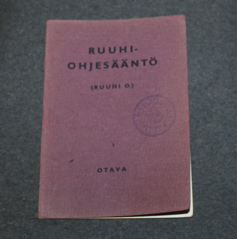 Ruuhiohjesääntö ( Ruuhi O.) 1939