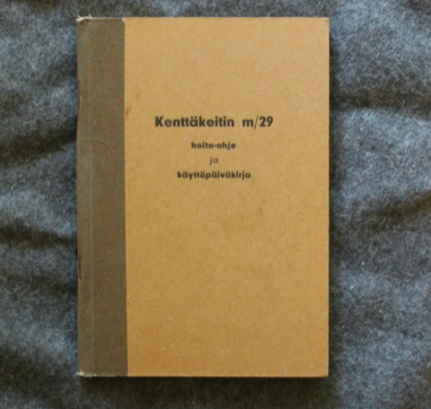 Finnish army M/29 field kitchen, maintenance manual and diary.