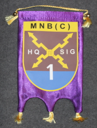 Finnish KFOR ( kosovo force ) table pennant, MNB (C) HQ SIG 1, multinational bat. signalists.