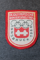 IX olympische Winterspiele 1964, Innsbruck, matkamuisto kangasmerkki.