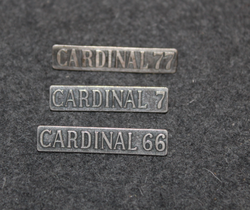 Abu Cardinal 7, 66, 77. Side Plate Badge