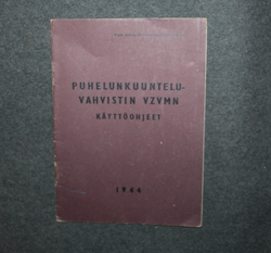 Finnish Army manual for Telephone tapping amplifier VZVMN, 1944