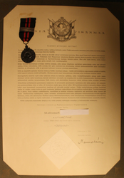 Commemorative medal of Winter war w/ Homefront bar + document 1940