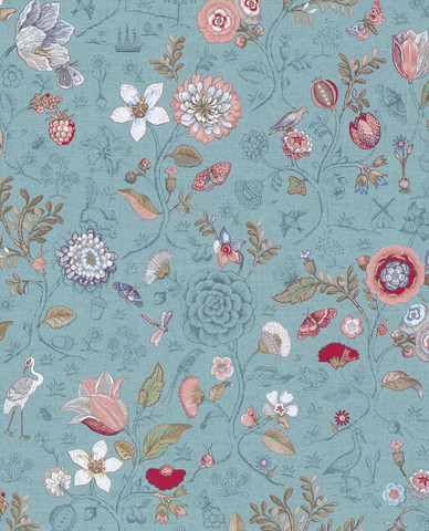 Tapetti 375003 Spring to life Sea blue, merensininen