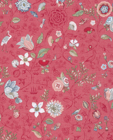 Tapetti 375004 Spring to life Red pink, punainen