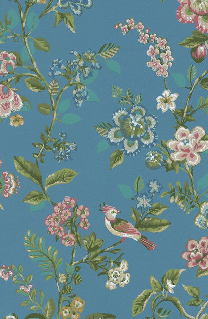 Tapetti 375066 Botanical Print Bright blue, sininen - Colore - värikäs  sisustuskauppa netissä