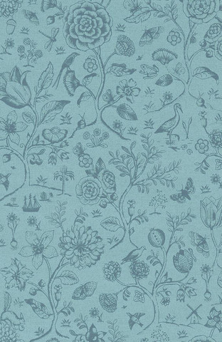 Tapetti 375012 Spring to life two tone Sea blue, merensininen
