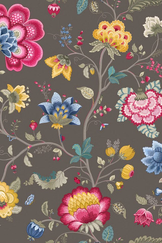 Tapetti 341038 Floral Fantasy Taupe, harmaa