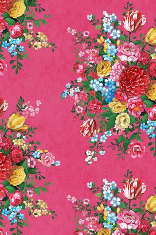 Tapetti 341041 Dutch Painters Pink, vadelmanpunainen