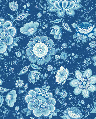 Tapetti 341013 Folklore Chintz Dark Blue, tummansininen