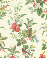 Tapetti 300110 Floris White, valkoinen