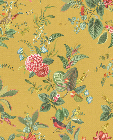 Tapetti 300112 Floris Yellow, keltainen