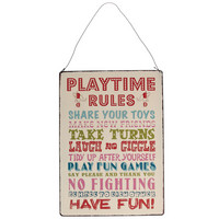Playtime rules -kyltti
