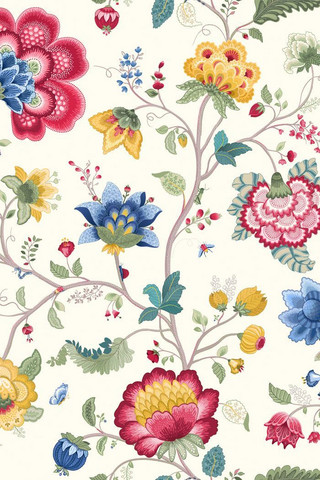 Tapetti 341030 Floral Fantasy White, valkoinen
