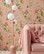 Tapetti 300111 Floris Pink, vaaleanpunainen