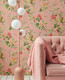 Tapetti 300111 Floris Pink, vaaleanpunainen