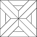 Kuviomosaiikki tammi ristikuvio (16 palaa) natur. Koko 340 x 340 mm