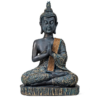 'Praying Buddha' antiikkivärit 15*10*23cm