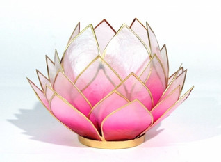 Lotus tuikkulyhty iso Pinkki kultareunuksin