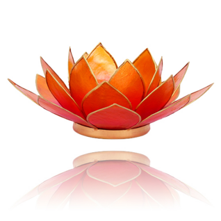 Lotus tuikkulyhty Pinkki-Oranssi kultareunuksin