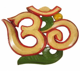 Puinen 'Ohm Gold' symboli 18*14cm