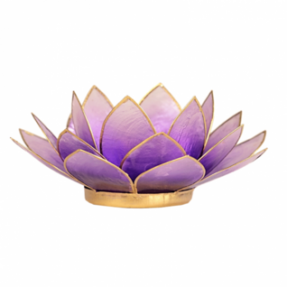 Lotus tuikkulyhty Vaalea-Lila kultareunuksin