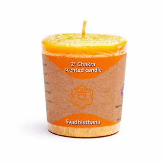 Votiivikynttilä oranssi 'Chakra 2 Svadhisthana - Tasapaino'