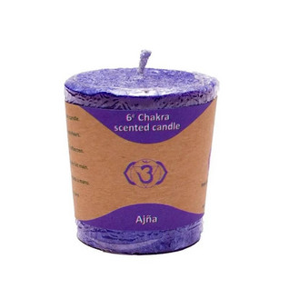 Votiivikynttilä indigo 'Chakra 6 Ajña - Viisaus'