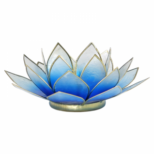 Lotus tuikkulyhty Valko-Sininen kultareunuksin