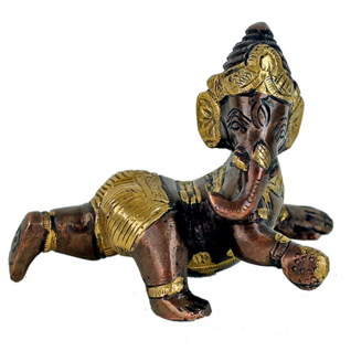 'Baby Ganesha' messinki-kultaväri 10cm