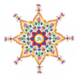 Mandala tarra / Ikkunatarra 'Ohm Flower Mandala' 10,5cm