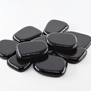 Obsidiaani musta 'Smoothstone' litteä 25-40mm