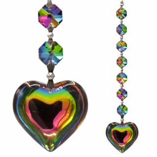 Feng Shui Kristalliriipus 'Aurora Heart- Ehdoton Rakkaus' 20mm/20cm