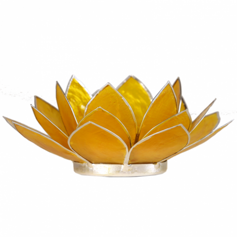 Lotus tuikkulyhty Keltainen hopeareunuksin