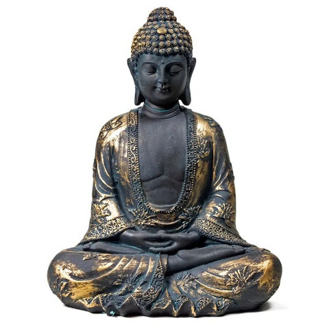 Patsas 'Meditation Mudra Buddha' antiikkisini 19*12*24cm