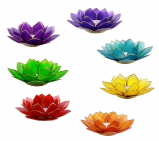 Lotus tuikkulyhdyt 'Chakravärit' hopeareunuksin