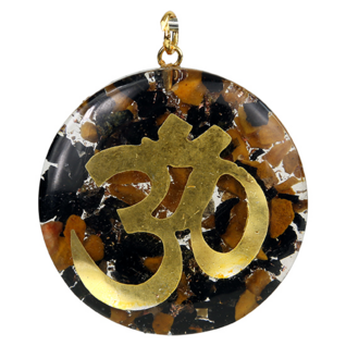Kaulakoru orgoniitti 'Ohm Turmaliini & Jaspis' 40mm