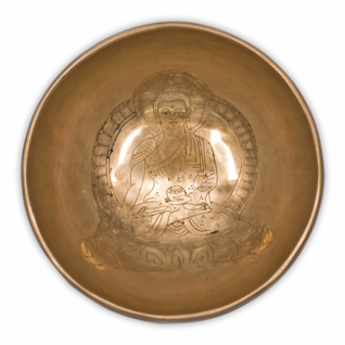 Tiibetiläinen äänimalja koristekuvioitu 'Healing Medicine Buddha' Ø13-14cm/400-600g