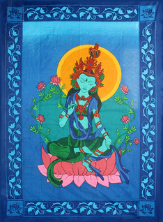 Seinävaate 'Green Tara' 147*208cm