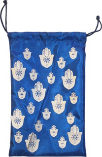 Silkkipussi Hand of Fatima sininen 13*19,5cm