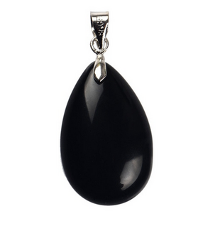 Riipus 'Drop' Obsidiaani musta 24*15mm