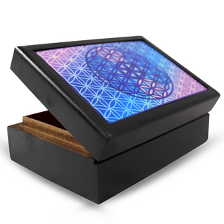 Tarotlaatikko 'Flower of Life' musta 17*12*6cm