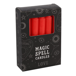 Loitsukynttilät 'Magic Spell Candles - Love' punainen 12kpl