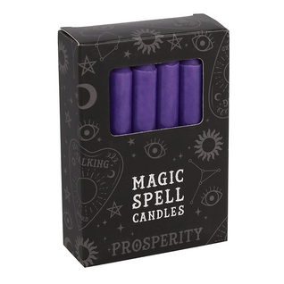 Loitsukynttilät 'Magic Spell Candles - Prosperity' violetti 12kpl