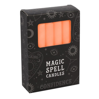 Loitsukynttilät 'Magic Spell Candles - Confidence' oranssi 12kpl