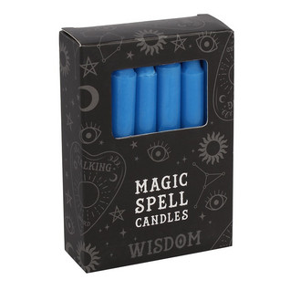 Loitsukynttilät 'Magic Spell Candles - Wisdom' sininen 12kpl