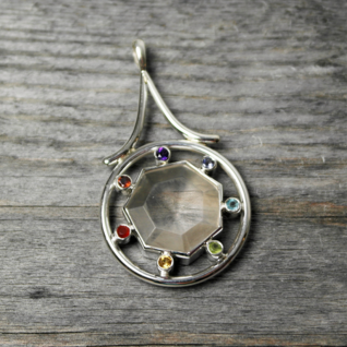 Riipus Vuorikide 'Chakra Wheel' (925 hopea) 60mm