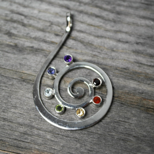 Riipus 'Chakra Kundalini' (925 hopea) 30*50mm